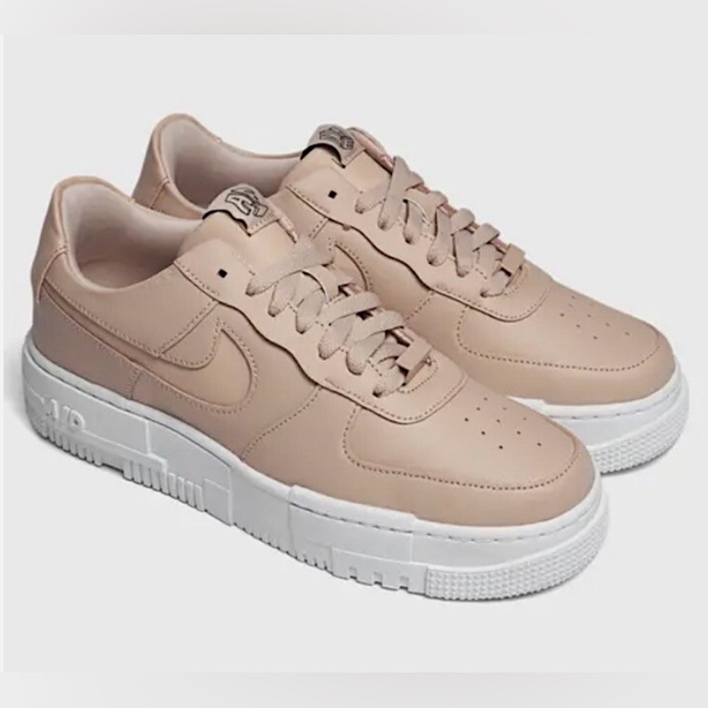 NIKE Air Force 1-NEW! One Pixel Low Particle Beige Shoes 🤍🩷🤎